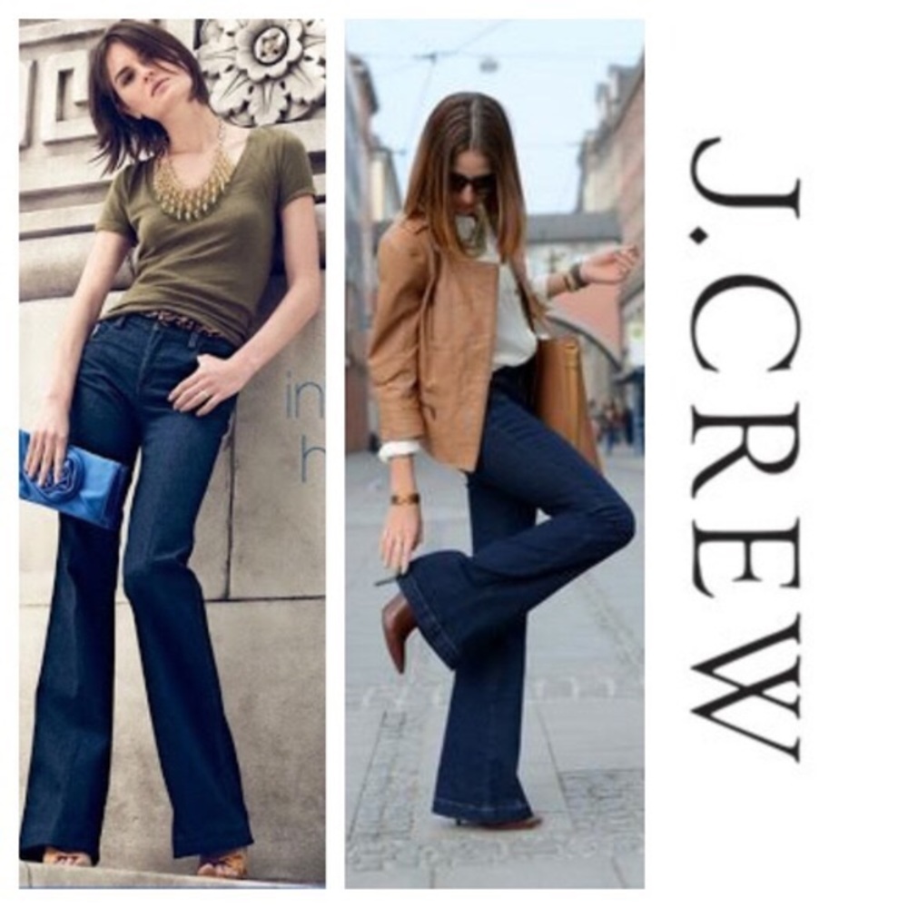 J. Crew high heel flares in dark denim 27T